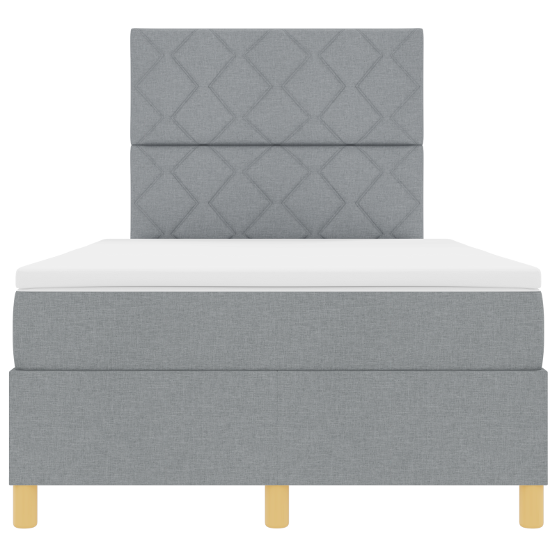 Boxspringbett mit Matratze & LED Hellgrau 120x200 cm Stoff