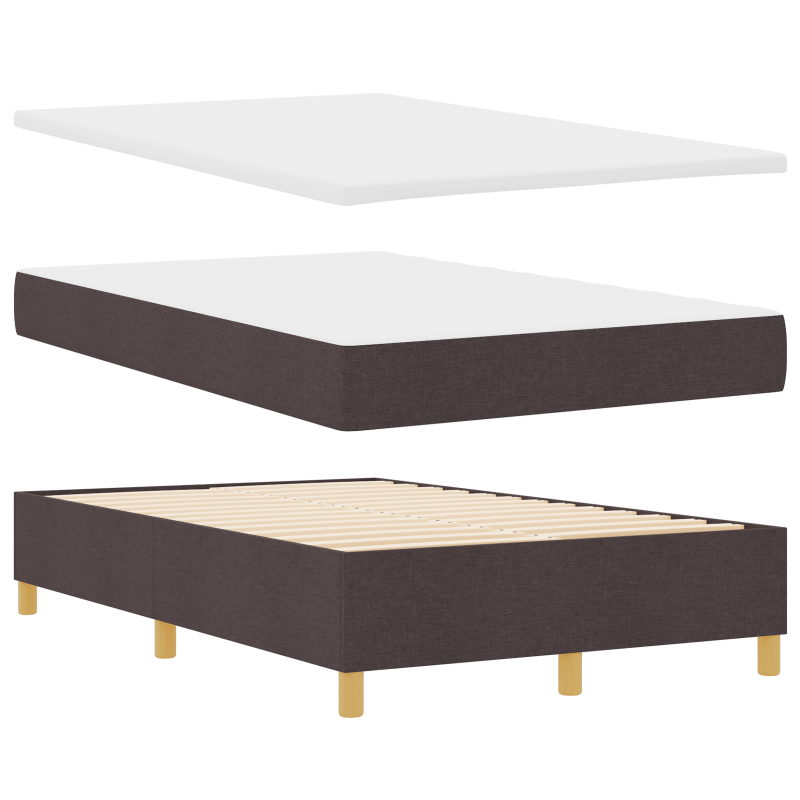 Boxspringbett mit Matratze & LED Dunkelbraun 120x200 cm Stoff
