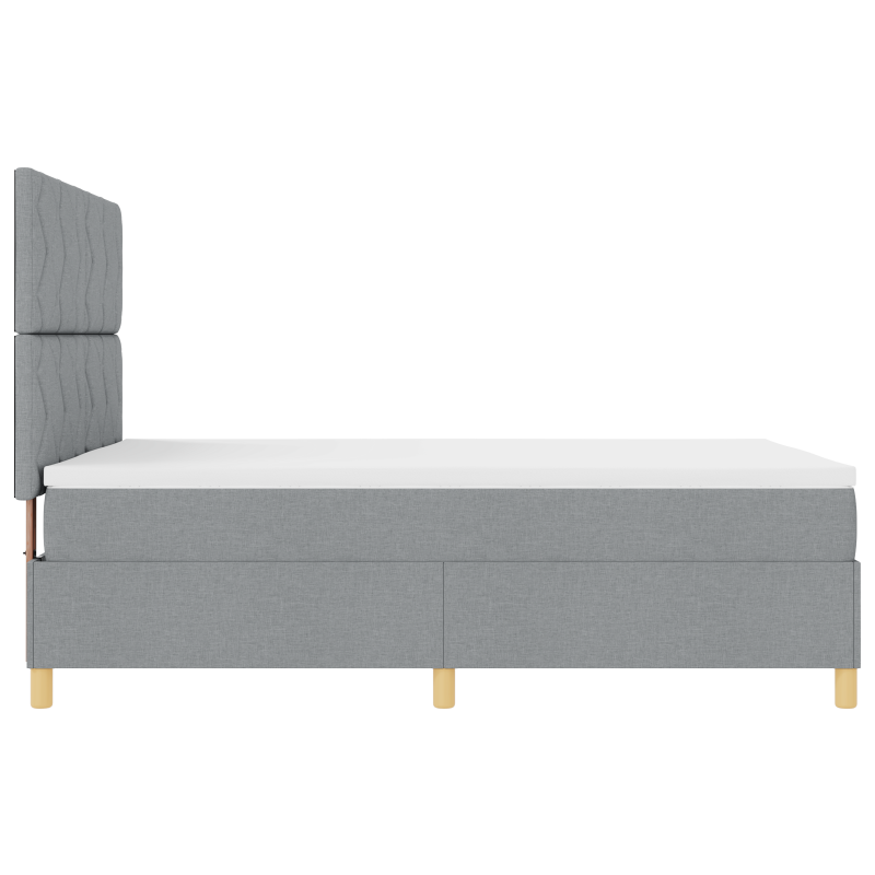 Boxspringbett mit Matratze & LED Licht Grau 140x200 cm Stoff