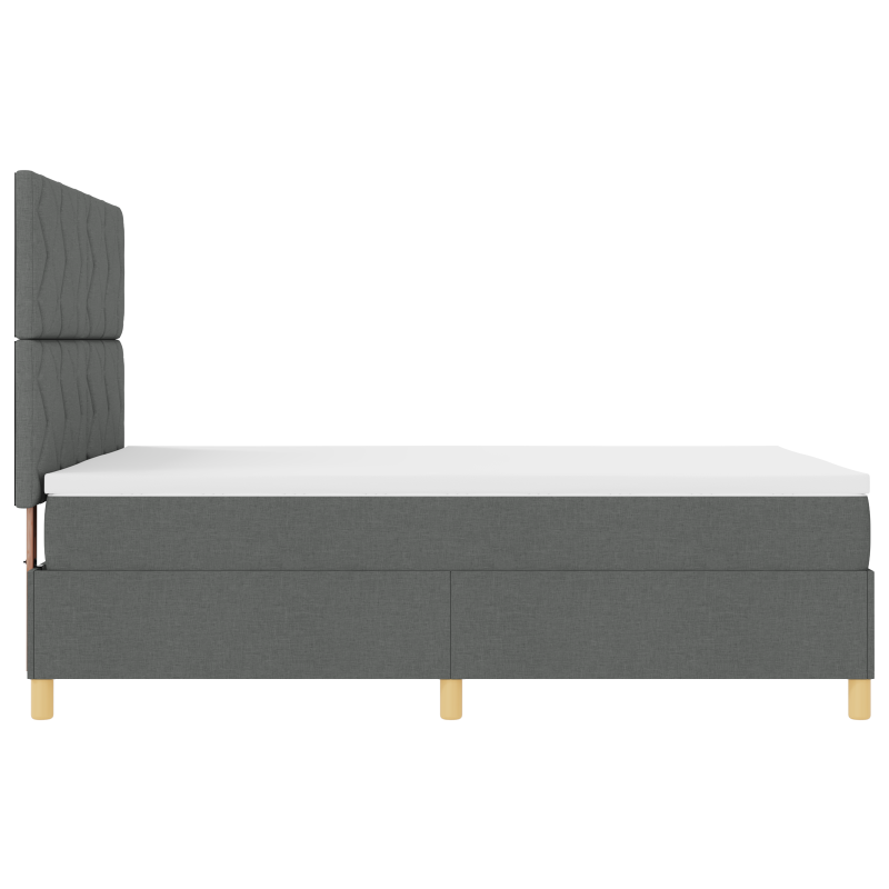 Boxspringbett mit Matratze & LED dunkelgrau 140x200 cm Stoff