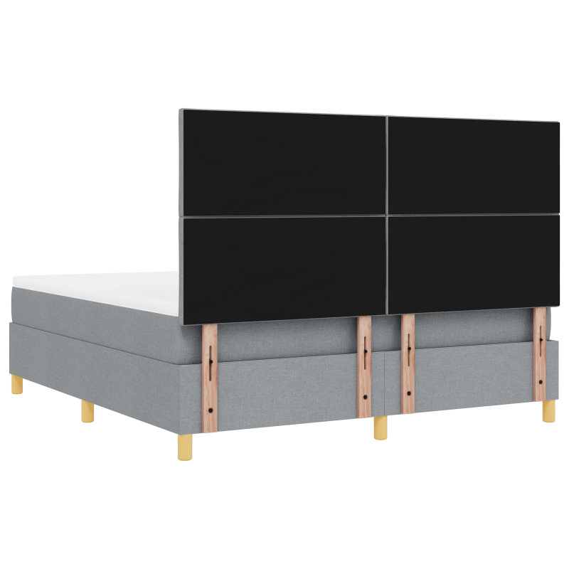 Boxspringbett mit Matratze & LED Lichtgrau 180x200 cm Stoff