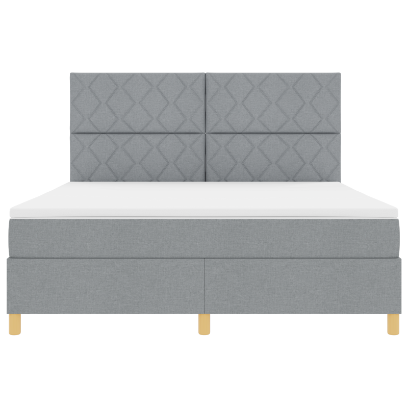 Boxspringbett mit Matratze & LED Lichtgrau 180x200 cm Stoff