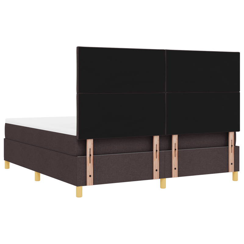 Boxspringbett mit Matratze & LED Dunkelbraun 180x200 cm Stoff