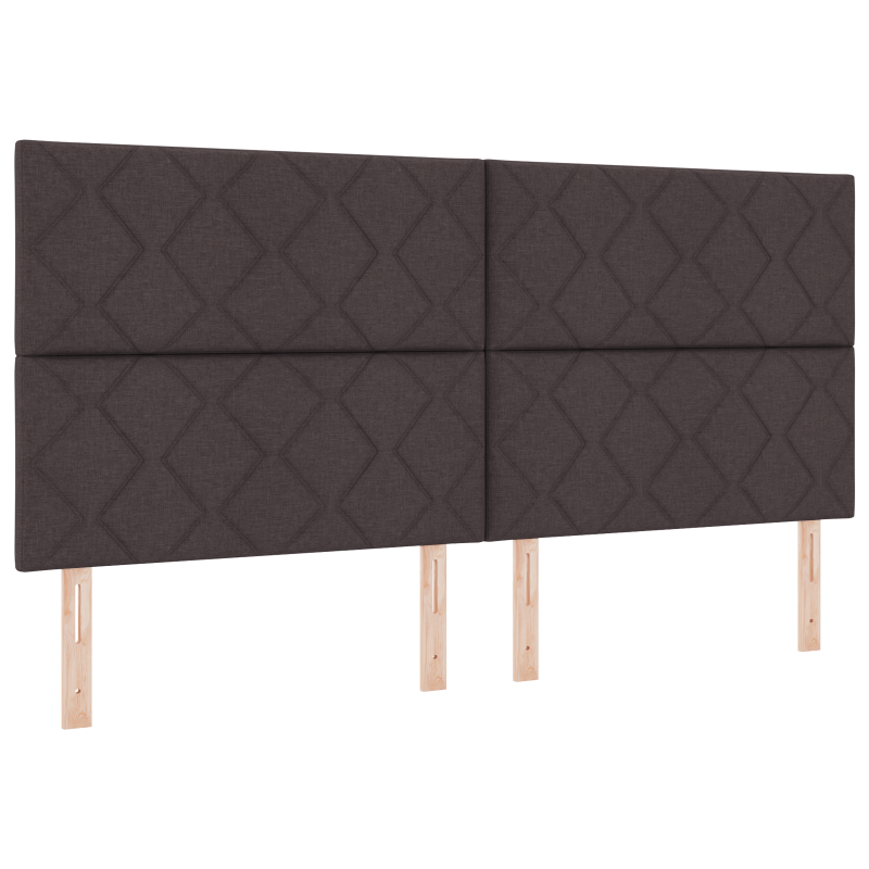 Boxspringbett mit Matratze & LED Dunkelbraun 200x200 cm Stoff