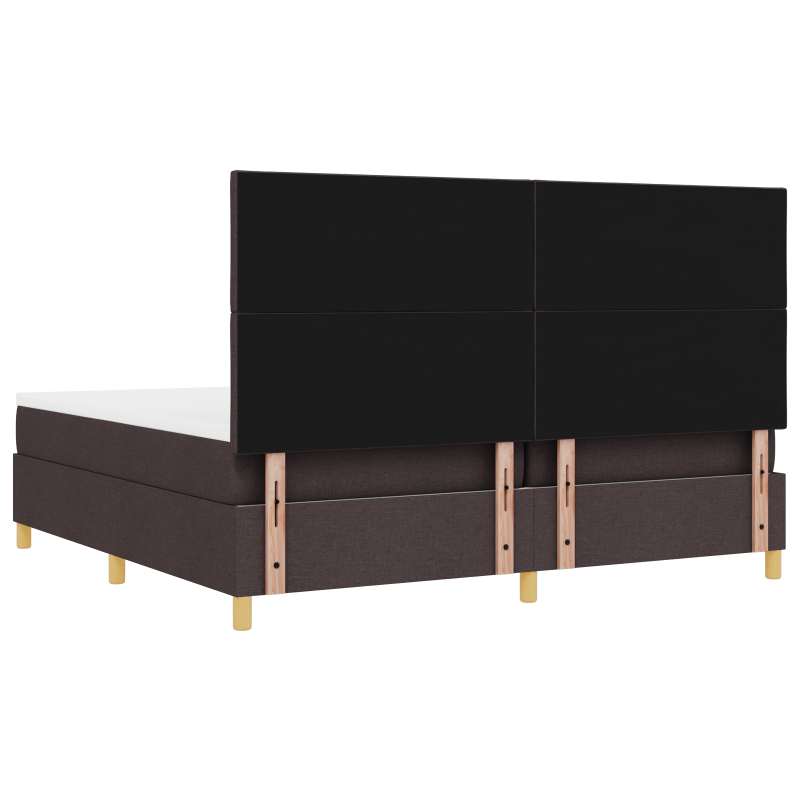 Boxspringbett mit Matratze & LED Dunkelbraun 200x200 cm Stoff