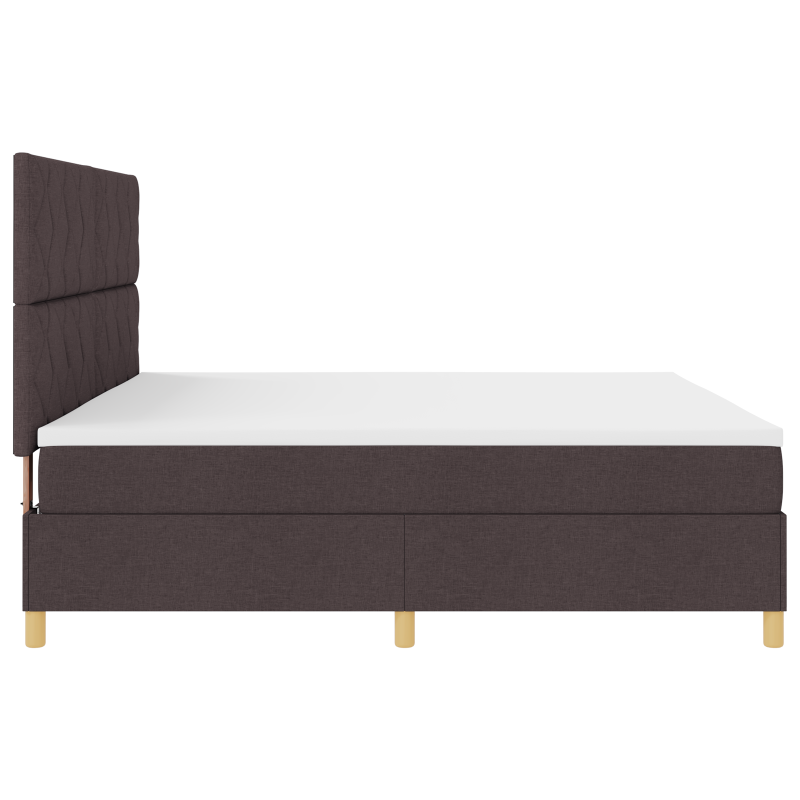Boxspringbett mit Matratze & LED Dunkelbraun 200x200 cm Stoff
