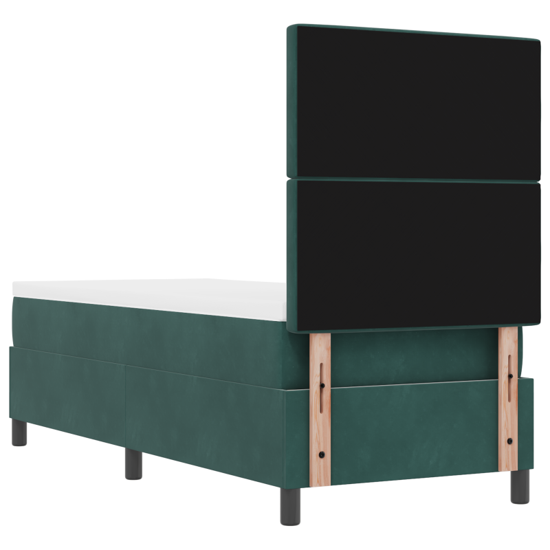 Boxspringbett mit Matratze & LED Dunkelgrün 80x200 cm Velours