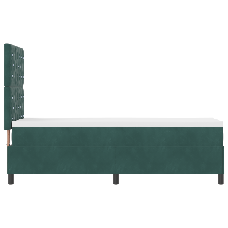 Boxspringbett mit Matratze & LED Dunkelgrün 80x200 cm Velours