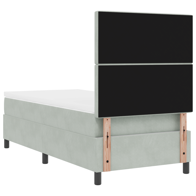 Boxspringbett mit Matratze und LED Licht Grau 90x200 cm Velvet