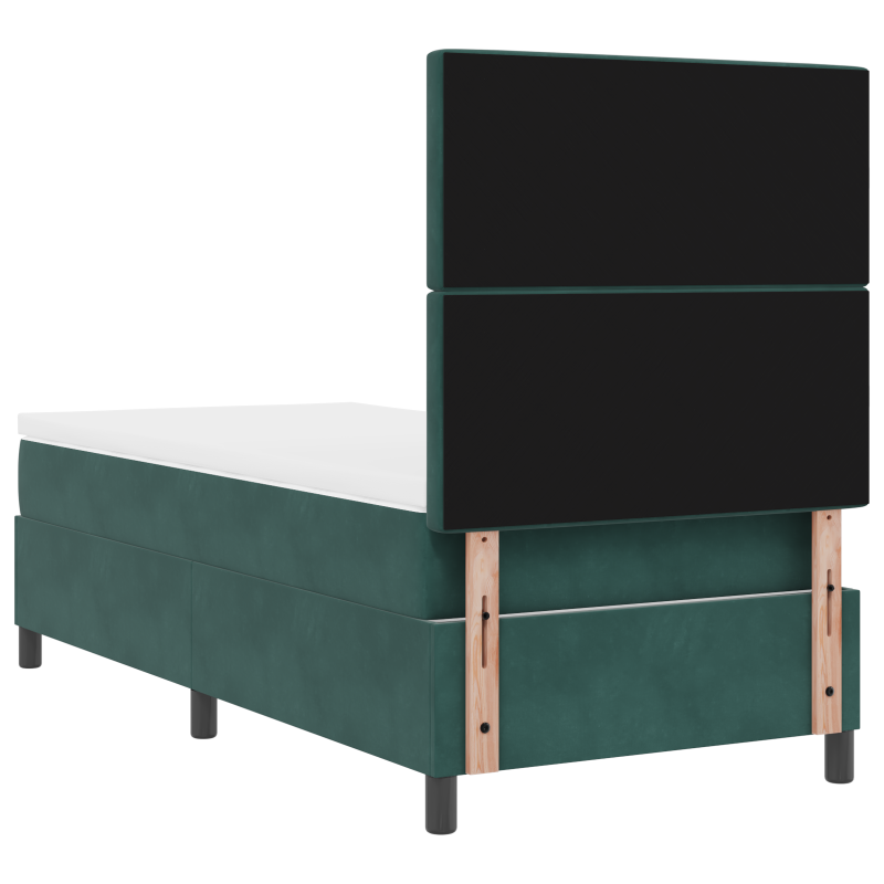Boxspringbett mit Matratze & LED Dunkelgrün 90x200 cm Samt