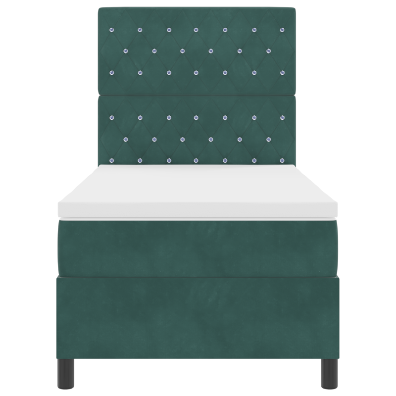 Boxspringbett mit Matratze & LED Dunkelgrün 90x200 cm Samt