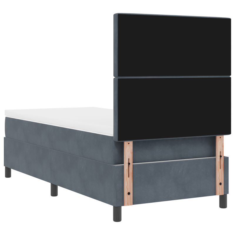 Boxspringbett mit Matratze & LED Dunkelgrau 100x200 cm Samt
