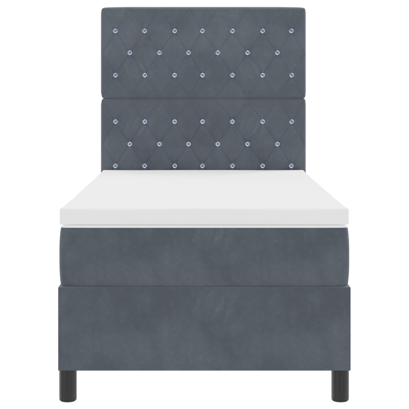 Boxspringbett mit Matratze & LED Dunkelgrau 100x200 cm Samt
