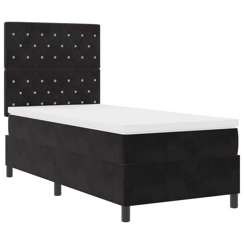 Boxspringbett mit Matratze Blau 160x200 cm Stoff
