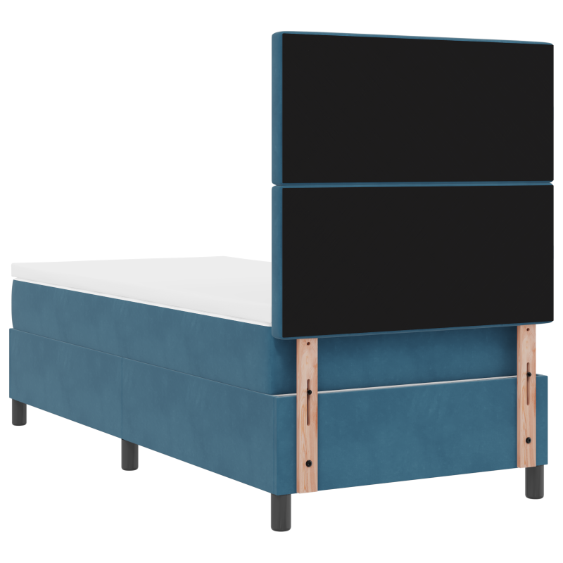 Boxspringbett mit Matratze & LED Dunkelblau 100x200 cm Samt