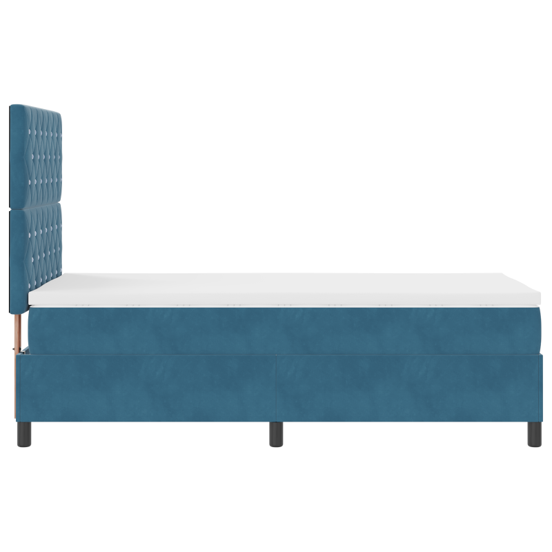 Boxspringbett mit Matratze & LED Dunkelblau 100x200 cm Samt