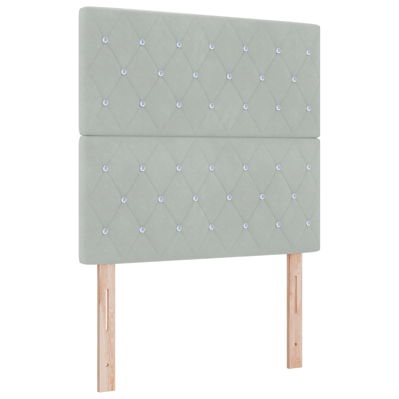 Boxspringbett mit Matratze & LED-Licht Grau 120x190 cm Samt