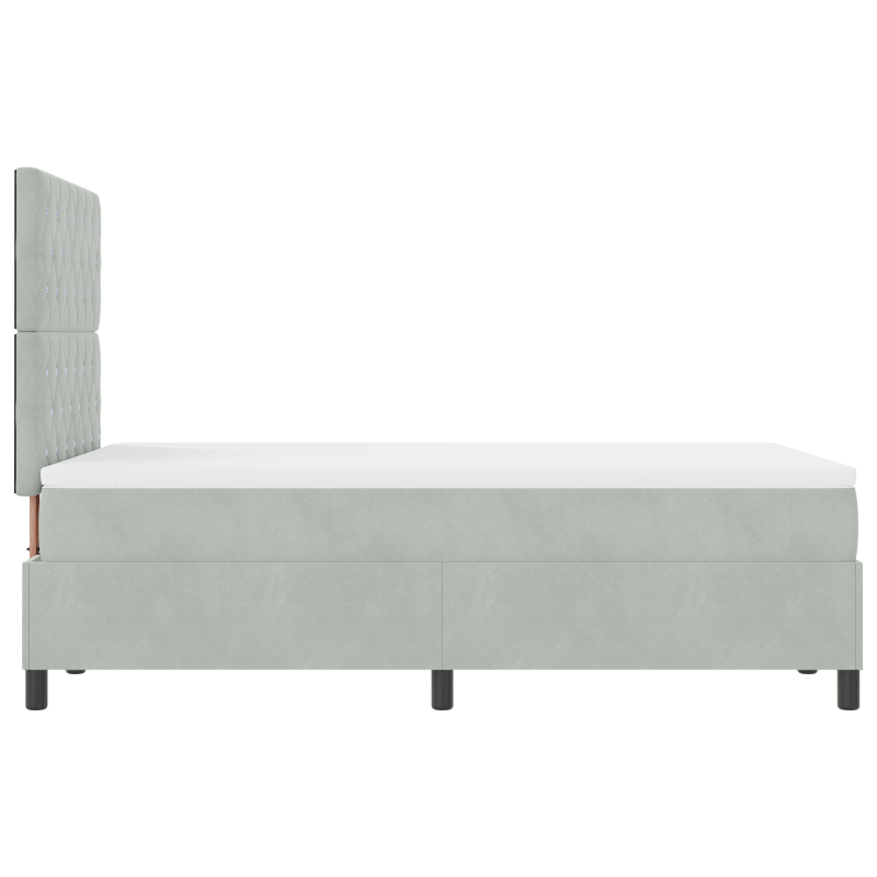 Boxspringbett mit Matratze & LED-Licht Grau 120x190 cm Samt