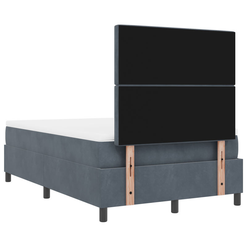 Boxspringbett mit Matratze & LED Dunkelgrau 120x200 cm Samt