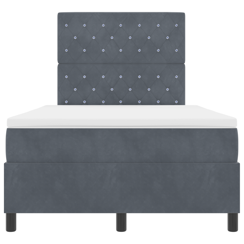 Boxspringbett mit Matratze & LED Dunkelgrau 120x200 cm Samt
