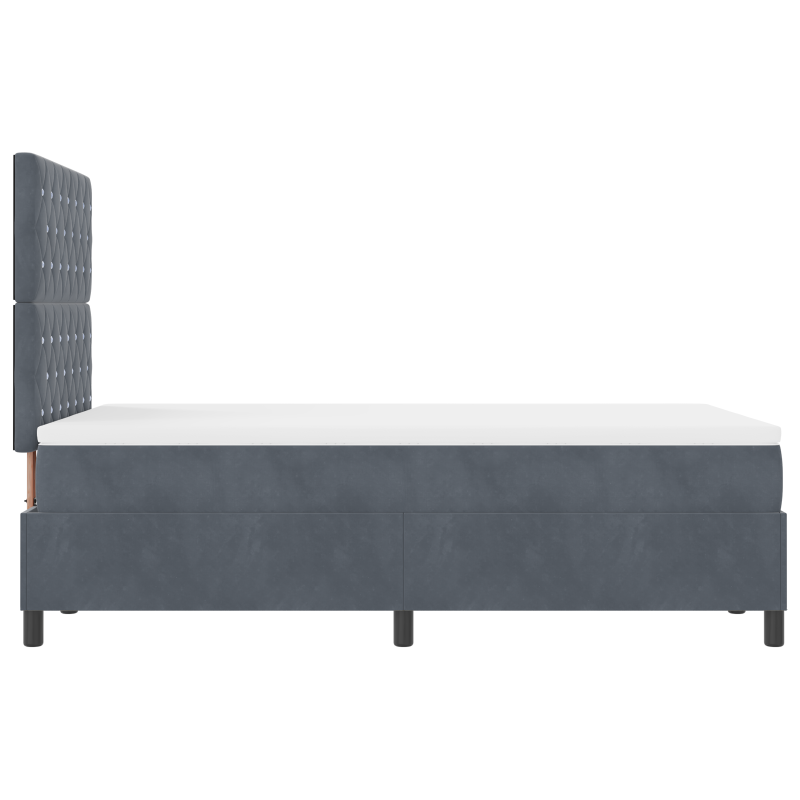 Boxspringbett mit Matratze & LED Dunkelgrau 120x200 cm Samt
