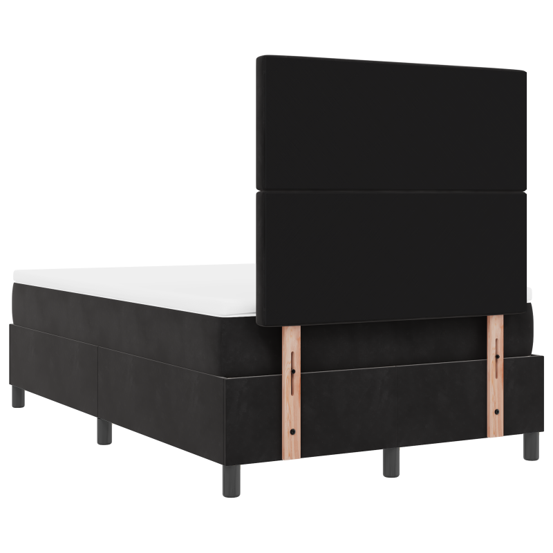 Boxspringbett mit Matratze & LED Schwarz 120x200 cm Samt