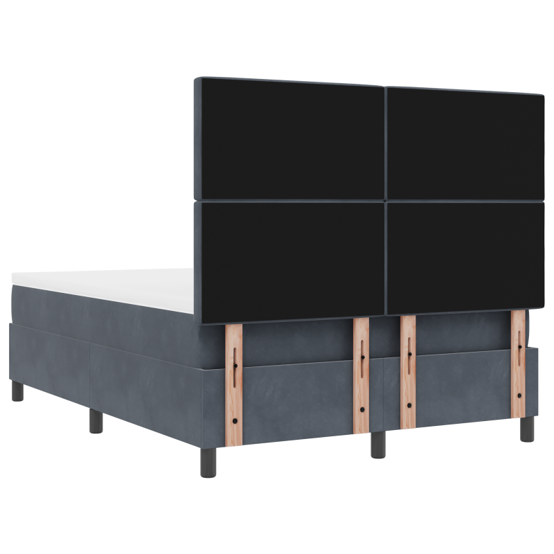 Boxspringbett mit Matratze & LED Dunkelgrau 140x190 cm Samt