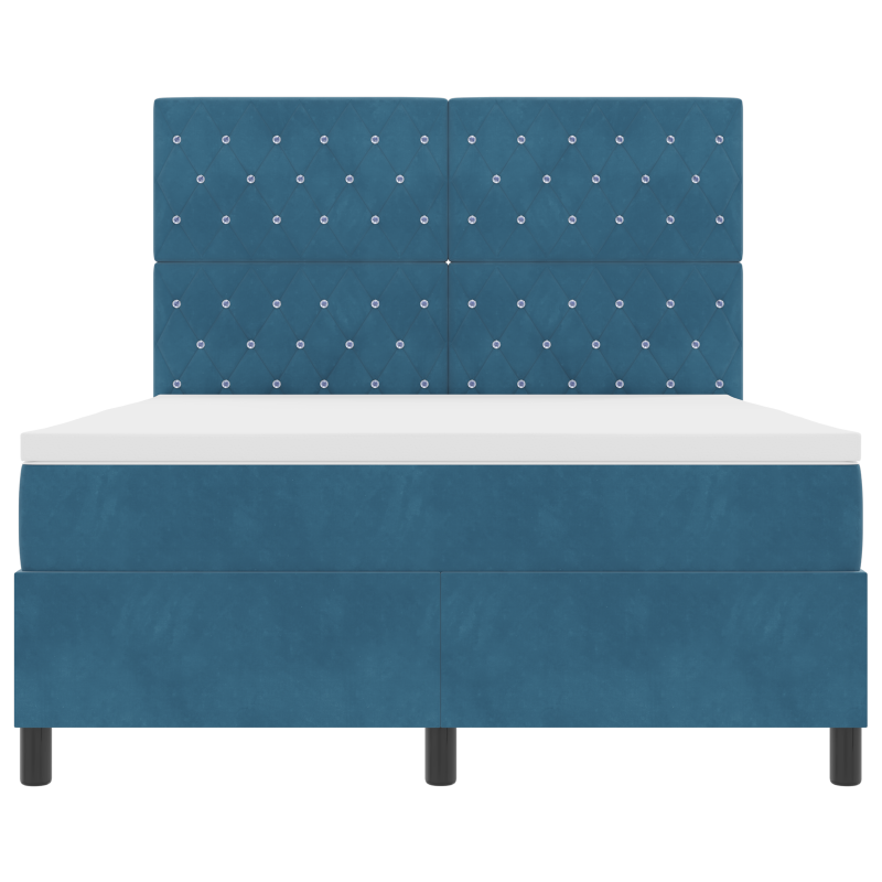 Boxspringbett mit Matratze & LED Dunkelblau 140x190 cm Velvet
