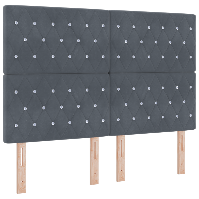 Boxspringbett mit Matratze & LED Dunkelgrau 140x200 cm Velvet