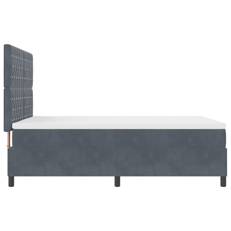 Boxspringbett mit Matratze & LED Dunkelgrau 140x200 cm Velvet