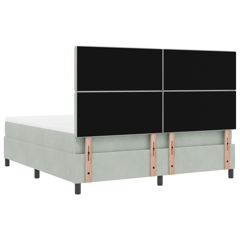 Boxspringbett mit Matratze & LED Licht Grau 180x200 cm Samt