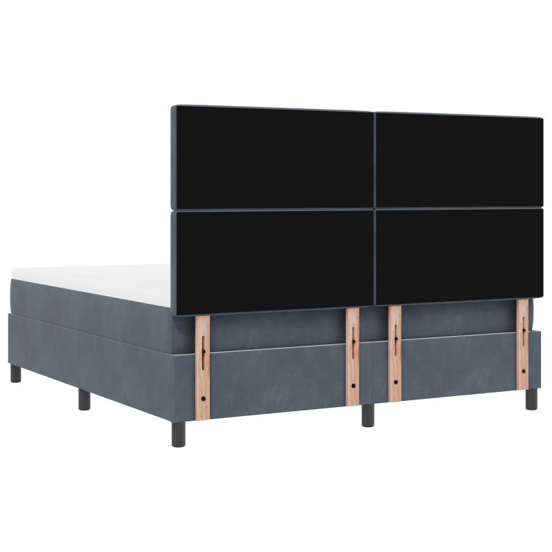 Boxspringbett mit Matratze & LED Dunkelgrau 180x200 cm Samt