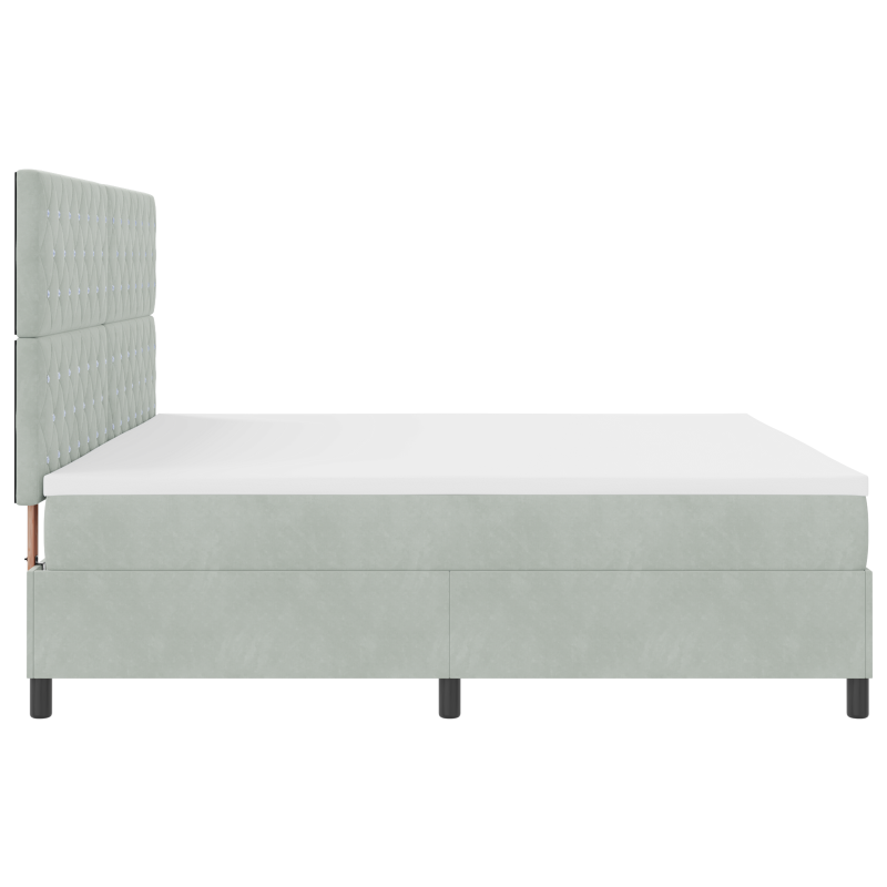 Boxspringbett mit Matratze & LED Licht Grau 200x200 cm Velours