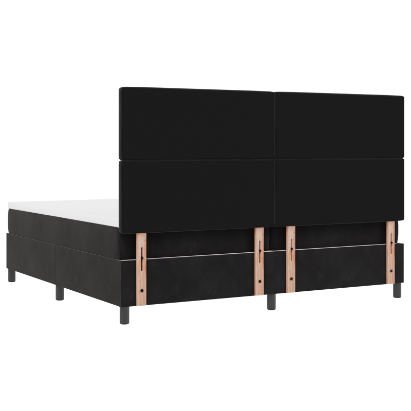 Boxspringbett mit Matratze & LED Schwarz 200x200 cm Samt
