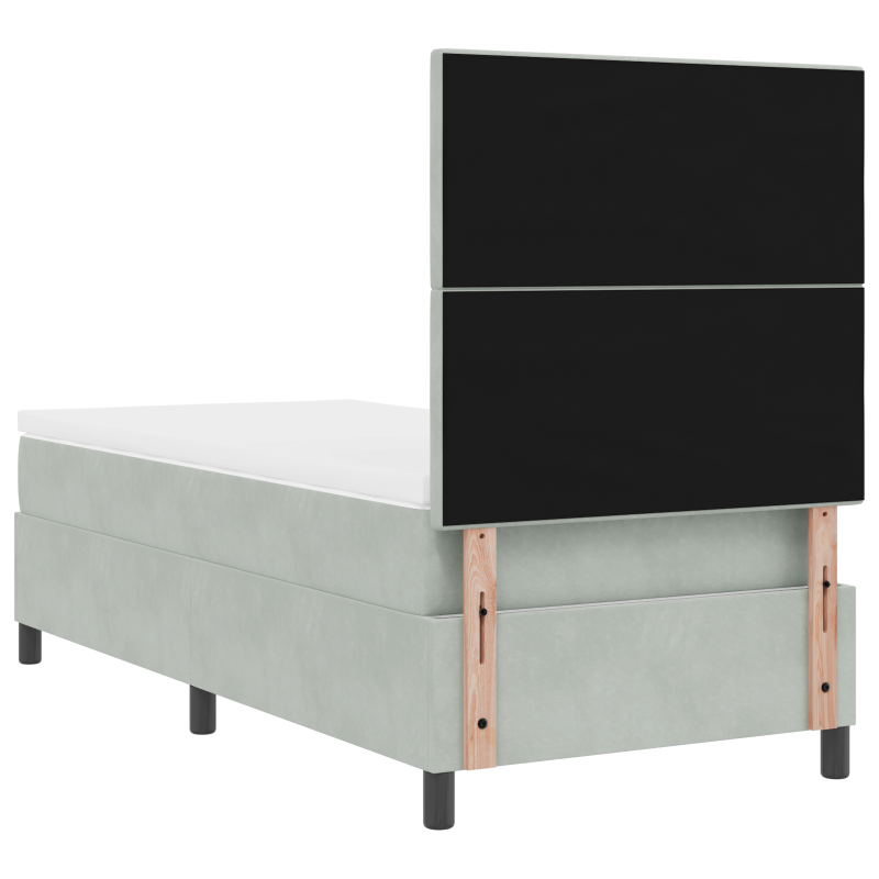 Boxspringbett mit Matratze & LED Licht Grau 80x200 cm Samt