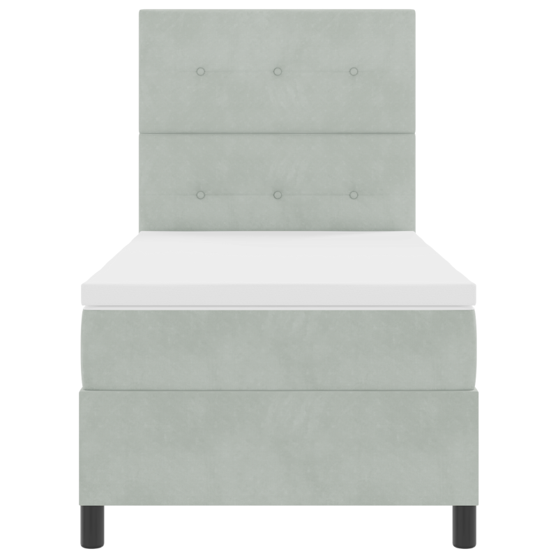 Boxspringbett mit Matratze & LED Licht Grau 80x200 cm Samt