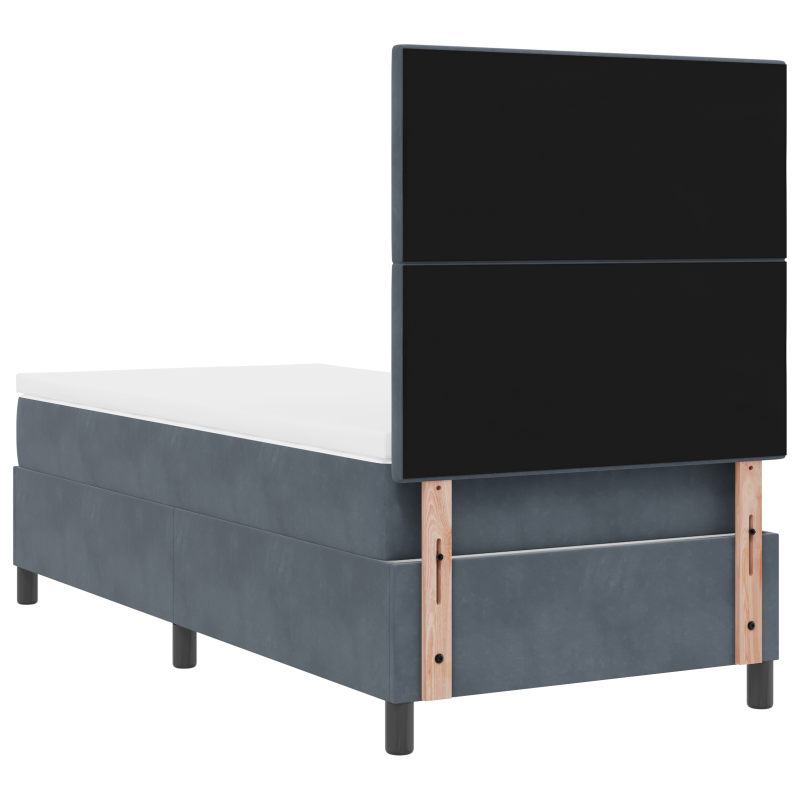 Boxspringbett mit Matratze & LED Dunkelgrau 80x200 cm Samt