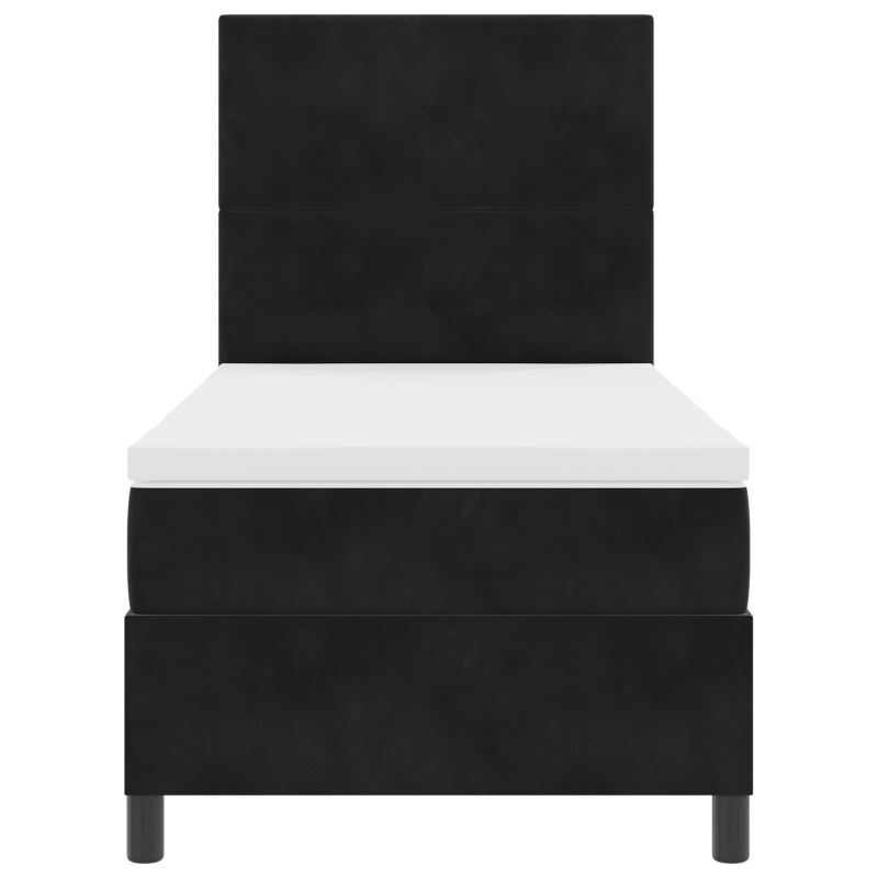 Boxspringbett mit Matratze & LED Schwarz 80x200 cm Samt