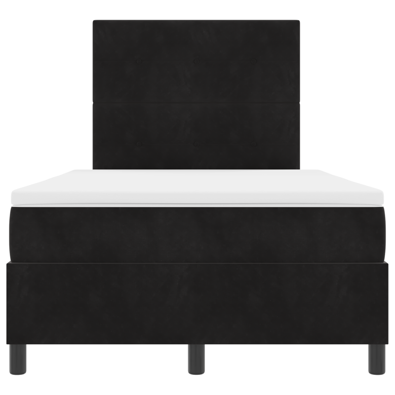 Boxspringbett mit Matratze & LED Schwarz 120x190 cm Samt