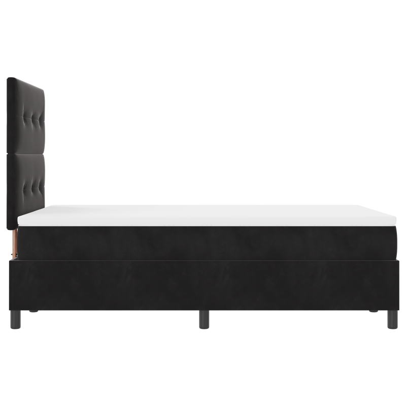 Boxspringbett mit Matratze & LED Schwarz 120x190 cm Samt