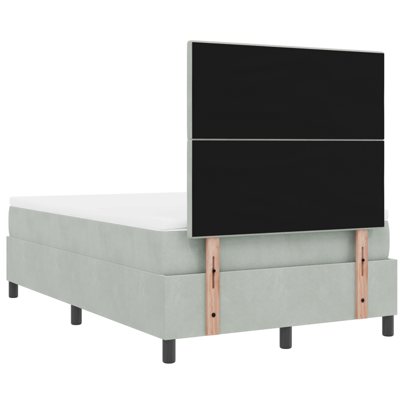 Boxspringbett mit Matratze & LED Licht Grau 120x200 cm Samt