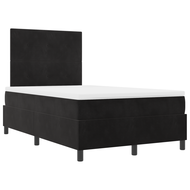 Boxspringbett mit Matratze & LED Schwarz 120x200 cm Samt