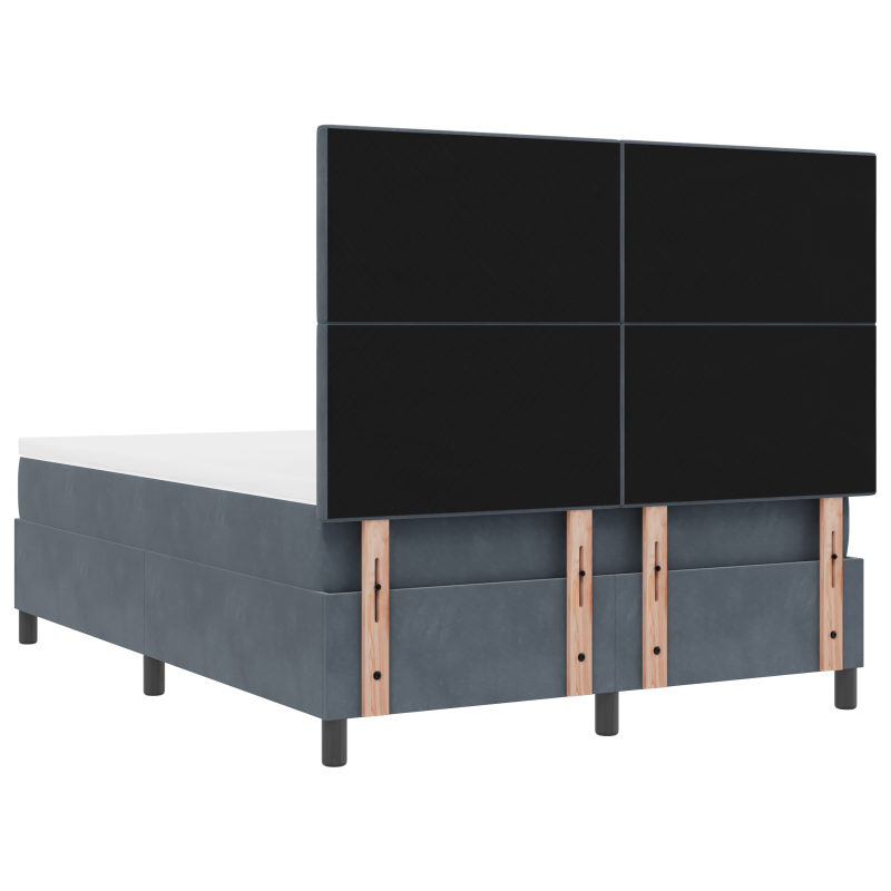 Boxspringbett mit Matratze & LED Dunkelgrau 160x200 cm Samt