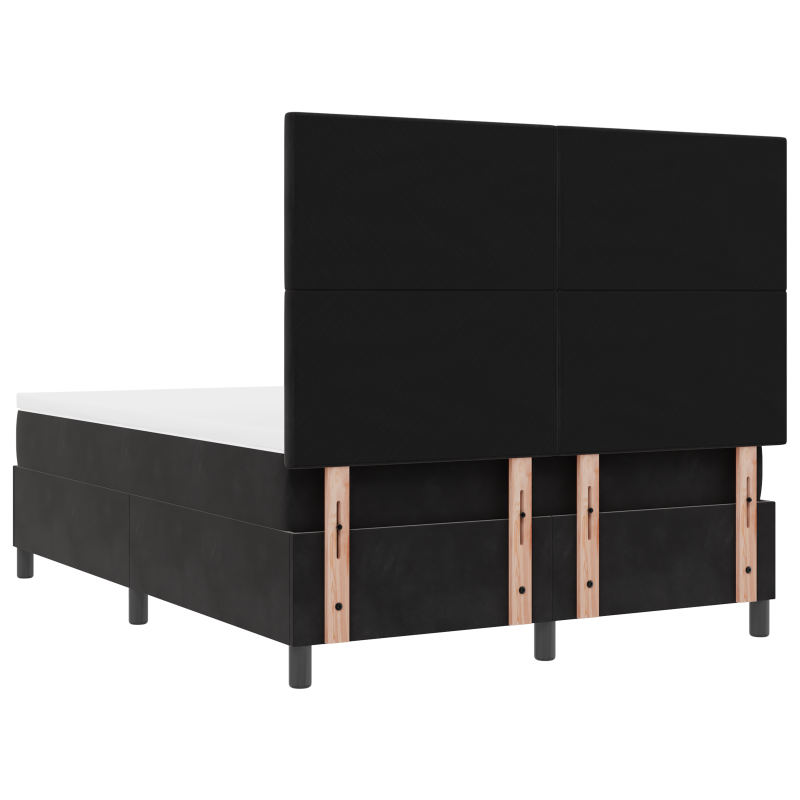 Boxspringbett mit Matratze & LED Schwarz 160x200 cm Samt