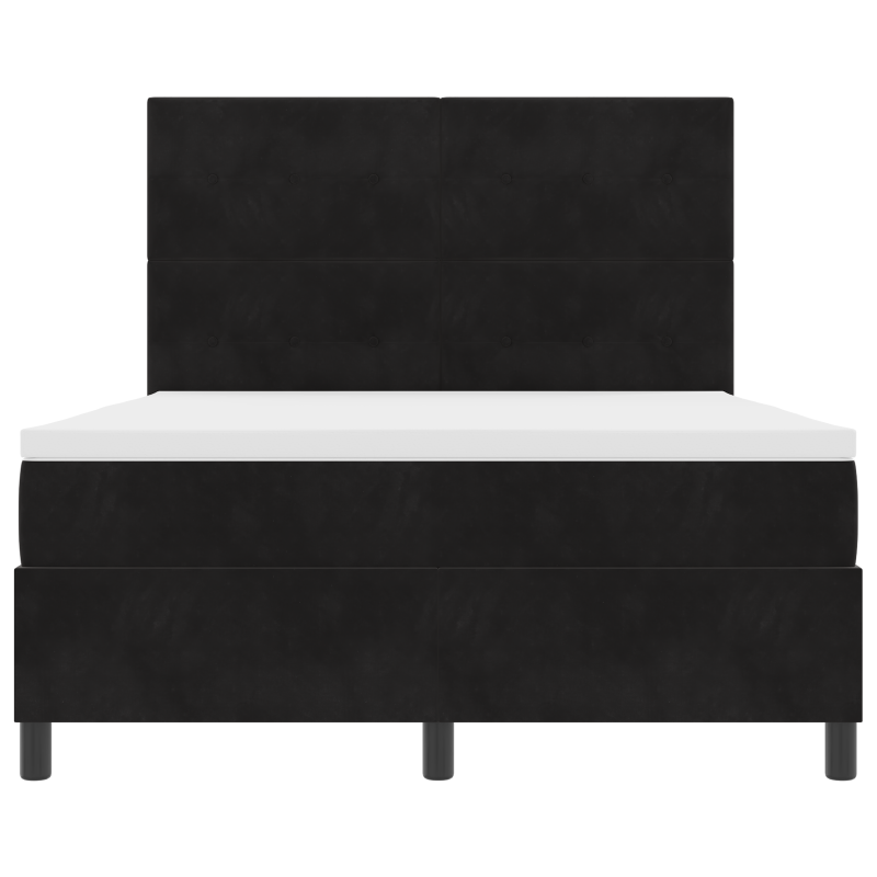 Boxspringbett mit Matratze & LED Schwarz 160x200 cm Samt