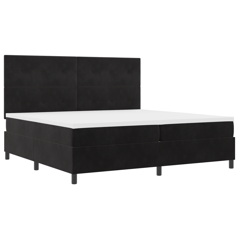 Boxspringbett mit Matratze & LED Schwarz 200x200 cm Samt