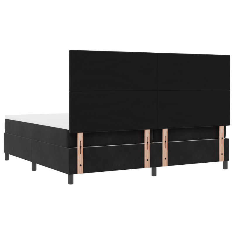 Boxspringbett mit Matratze & LED Schwarz 200x200 cm Samt