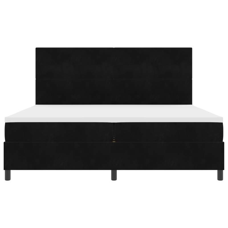 Boxspringbett mit Matratze & LED Schwarz 200x200 cm Samt