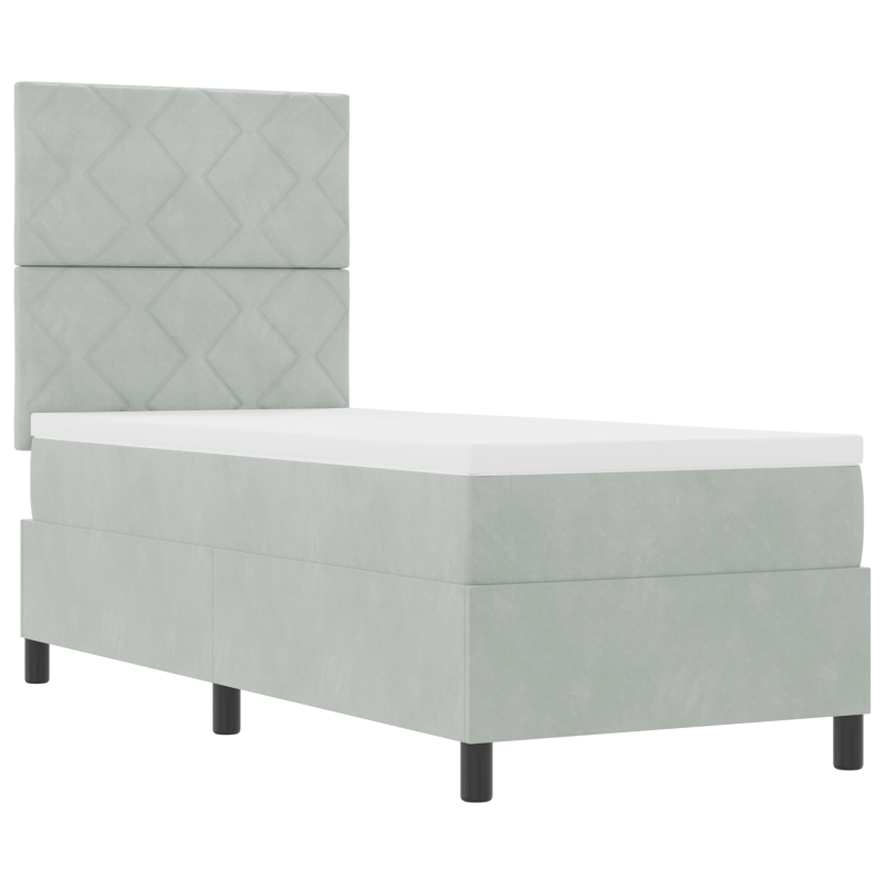 Boxspringbett mit Matratze & LED Licht Grau 80x200 cm Samt