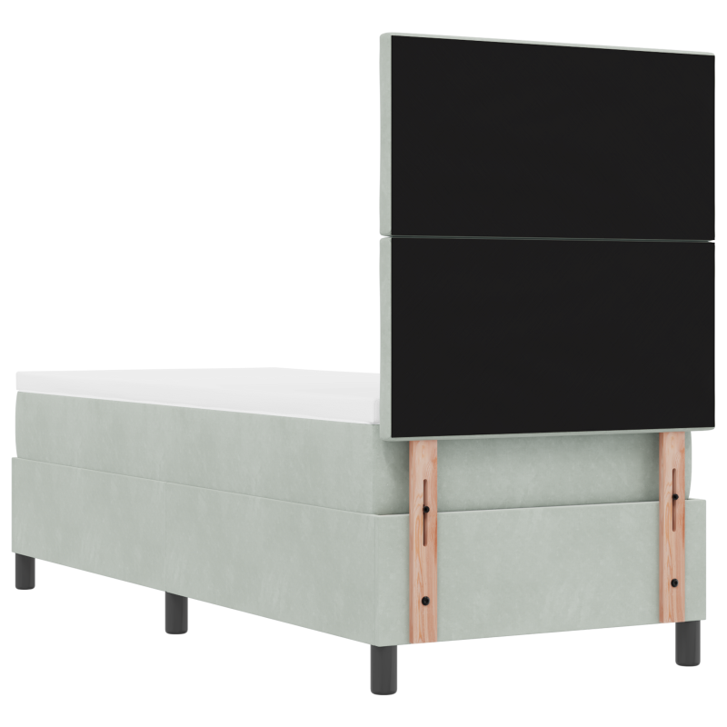 Boxspringbett mit Matratze & LED Licht Grau 80x200 cm Samt